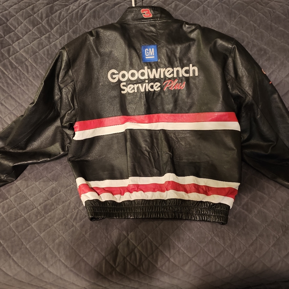 Vintage Dale Earnhardt Lether jacket XL - Black - Chase Athentics - Picture 2 of 4